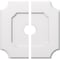 Ekena Millwork Locke Architectural Grade PVC Ceiling Medallion, 18"OD x 3"ID x 10 3/4"C x 1"P, Two-Piece CMP18LE2-03000 - alternate 1